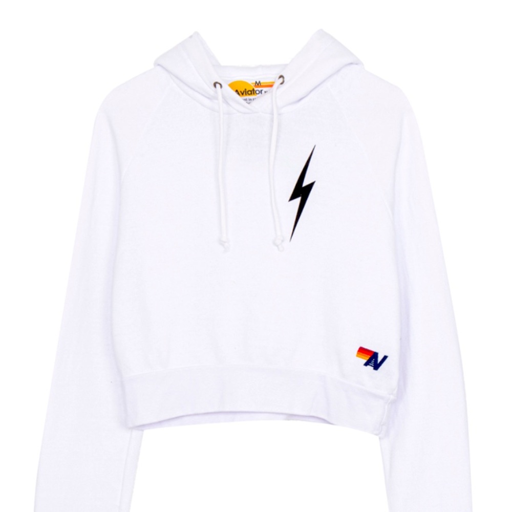 Aviator Nation Bolt 2 Cropped Pullover Hoodie
